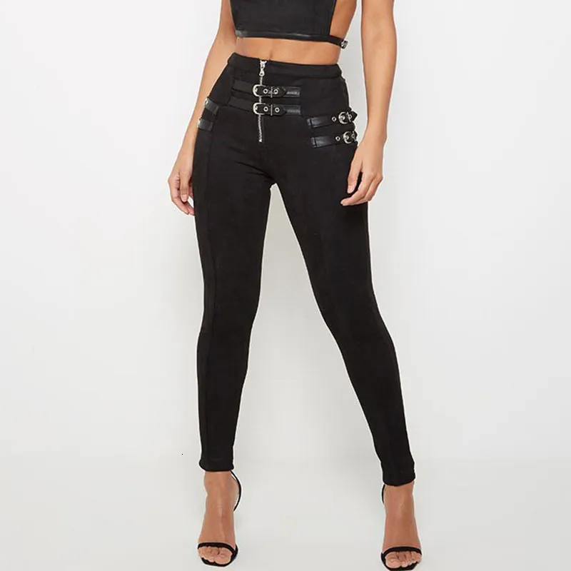 Women's Autumn Casual Polyester High-Waist Pants
