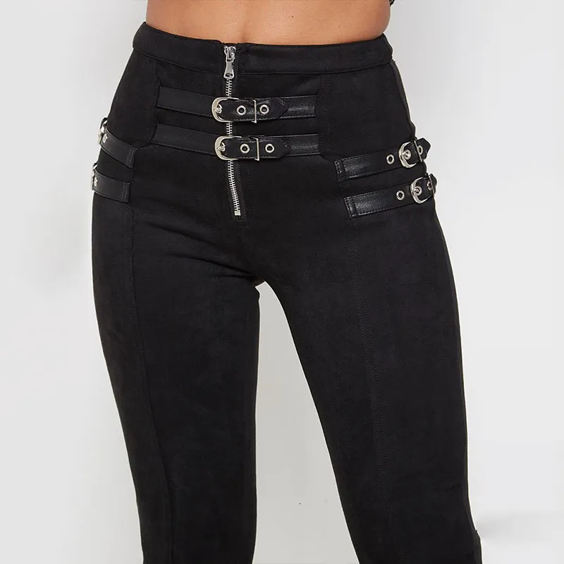 Women's Autumn Casual Polyester High-Waist Pants
