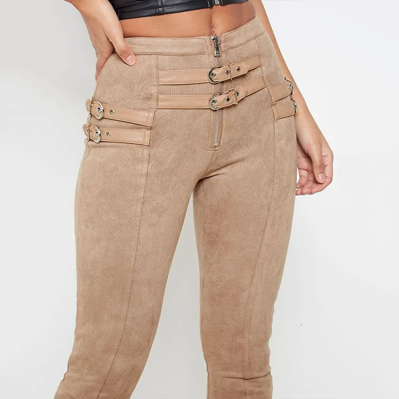 Women's Autumn Casual Polyester High-Waist Pants
