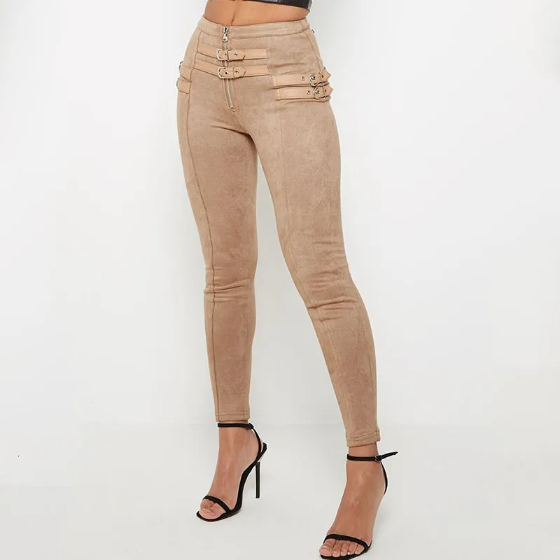Women's Autumn Casual Polyester High-Waist Pants