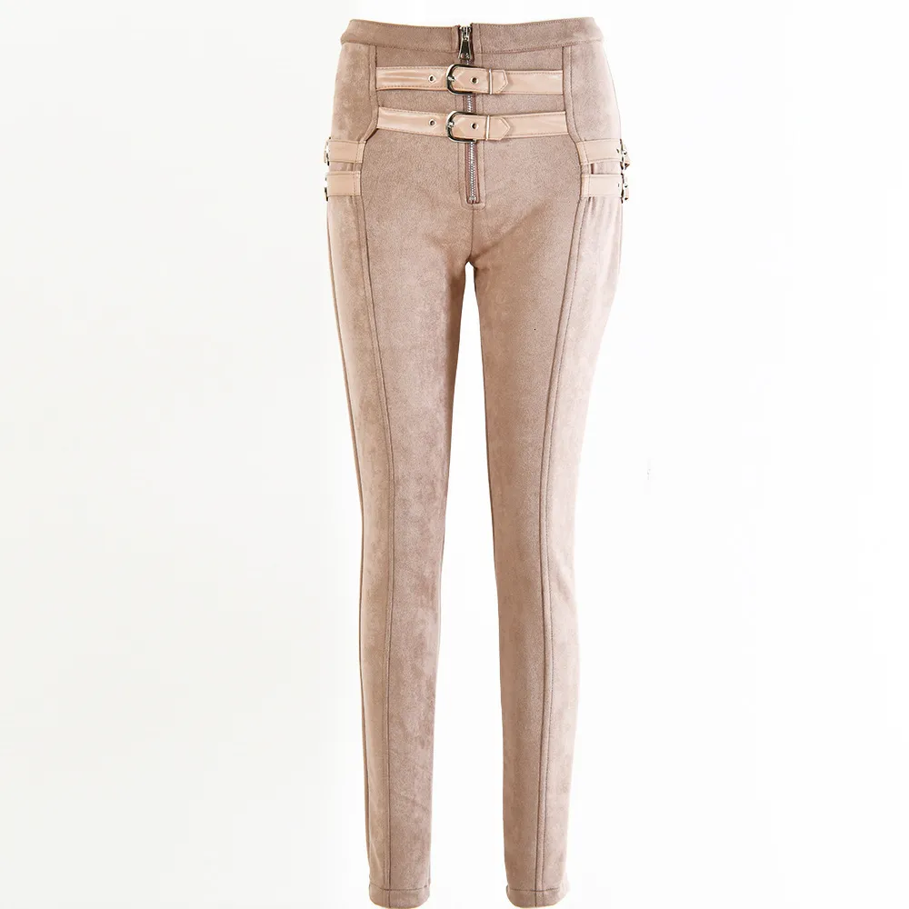 Women's Autumn Casual Polyester High-Waist Pants