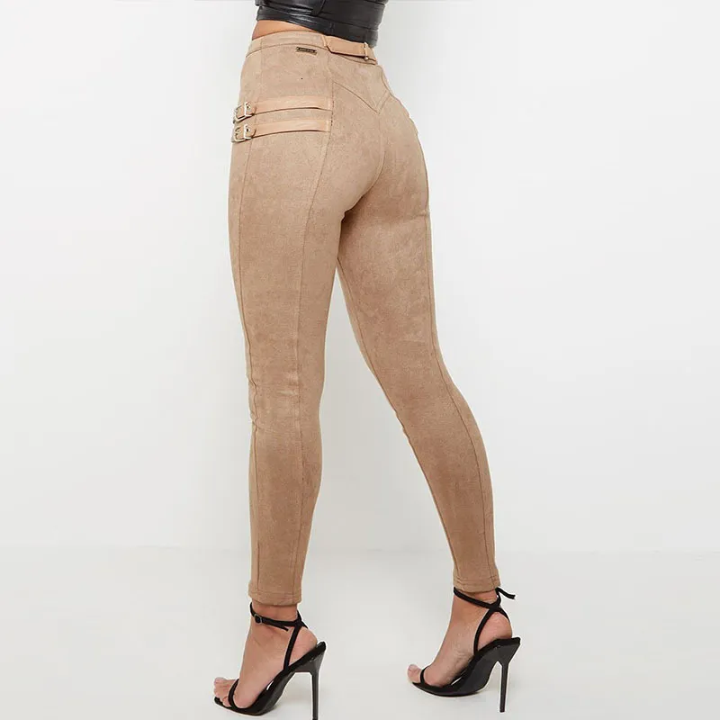 Women's Autumn Casual Polyester High-Waist Pants