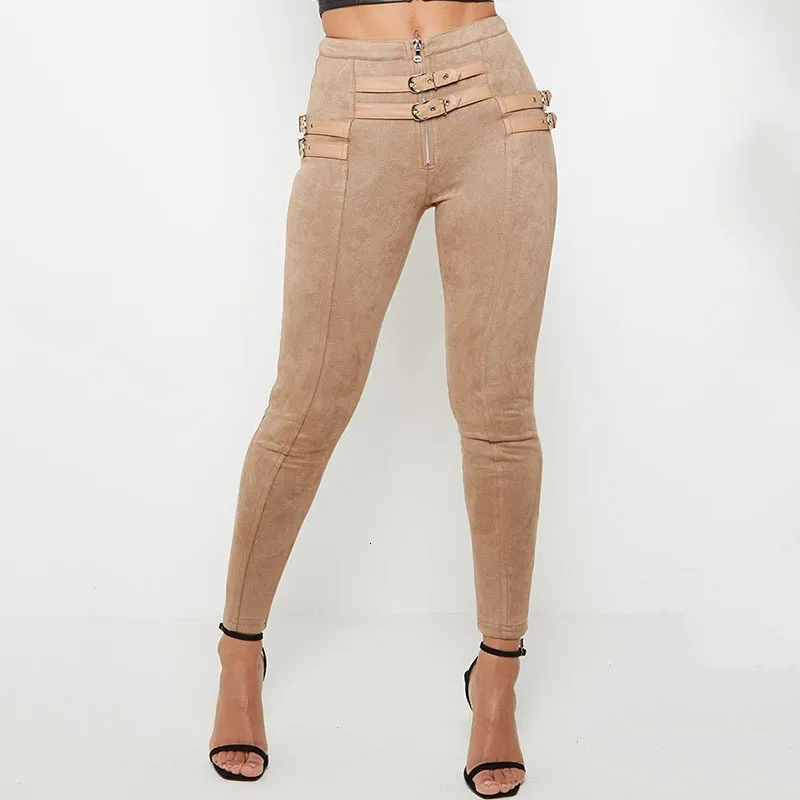 Women's Autumn Casual Polyester High-Waist Pants