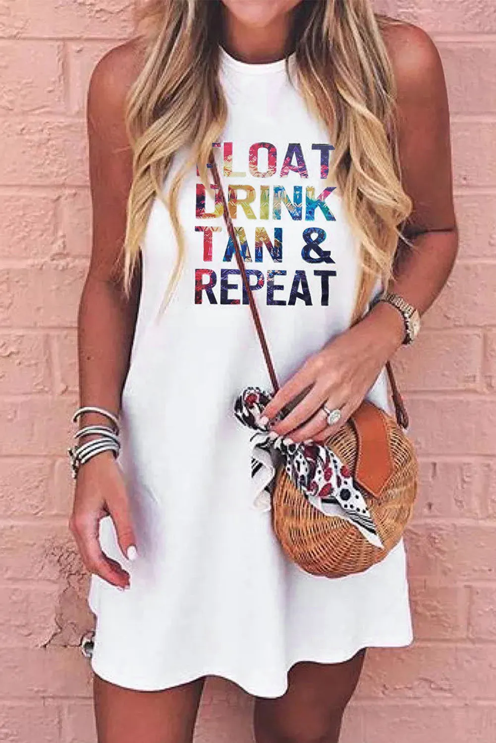 Womens Casual Bodycon Sleeveless Short Dress Float Tank Mini Dress