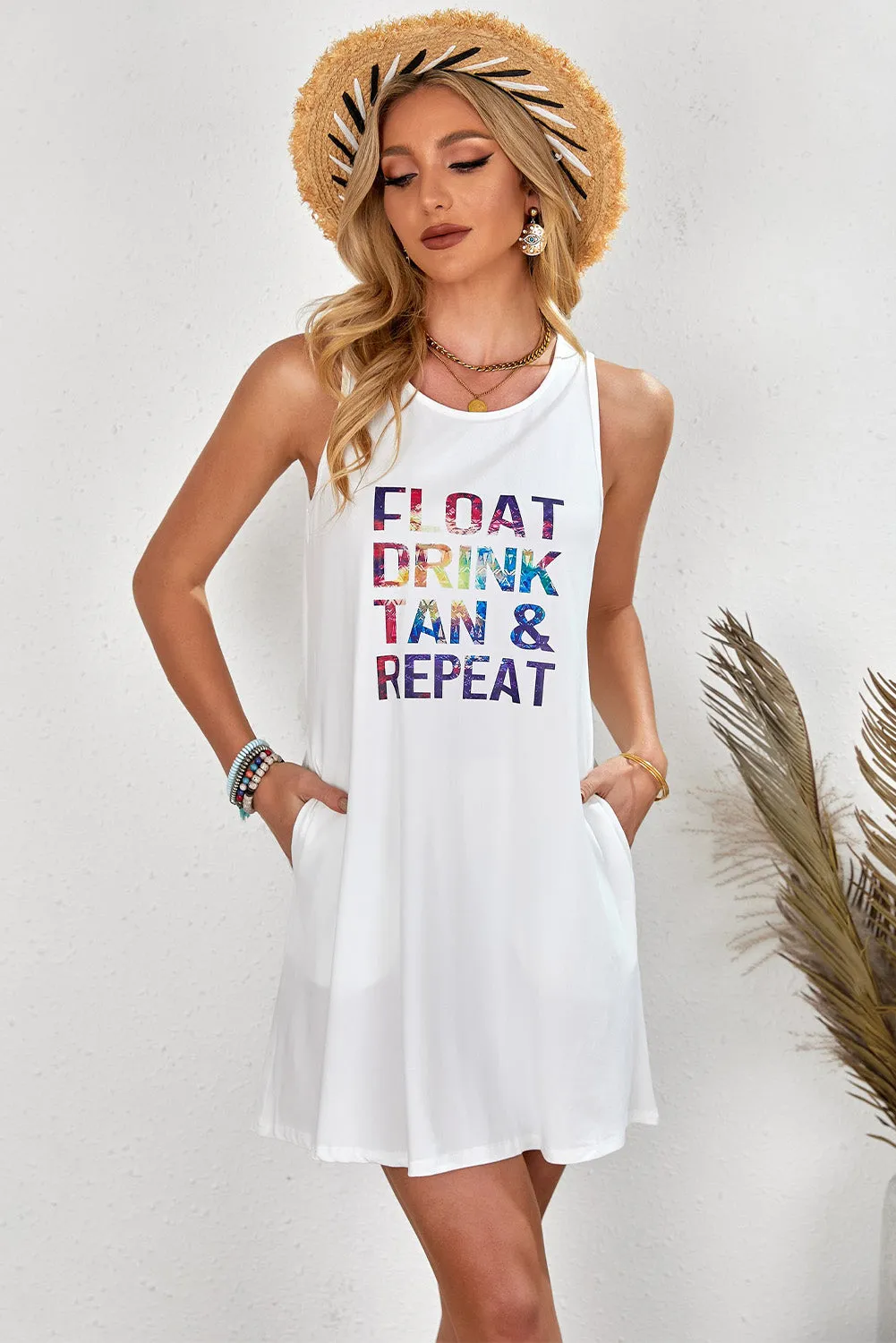 Womens Casual Bodycon Sleeveless Short Dress Float Tank Mini Dress