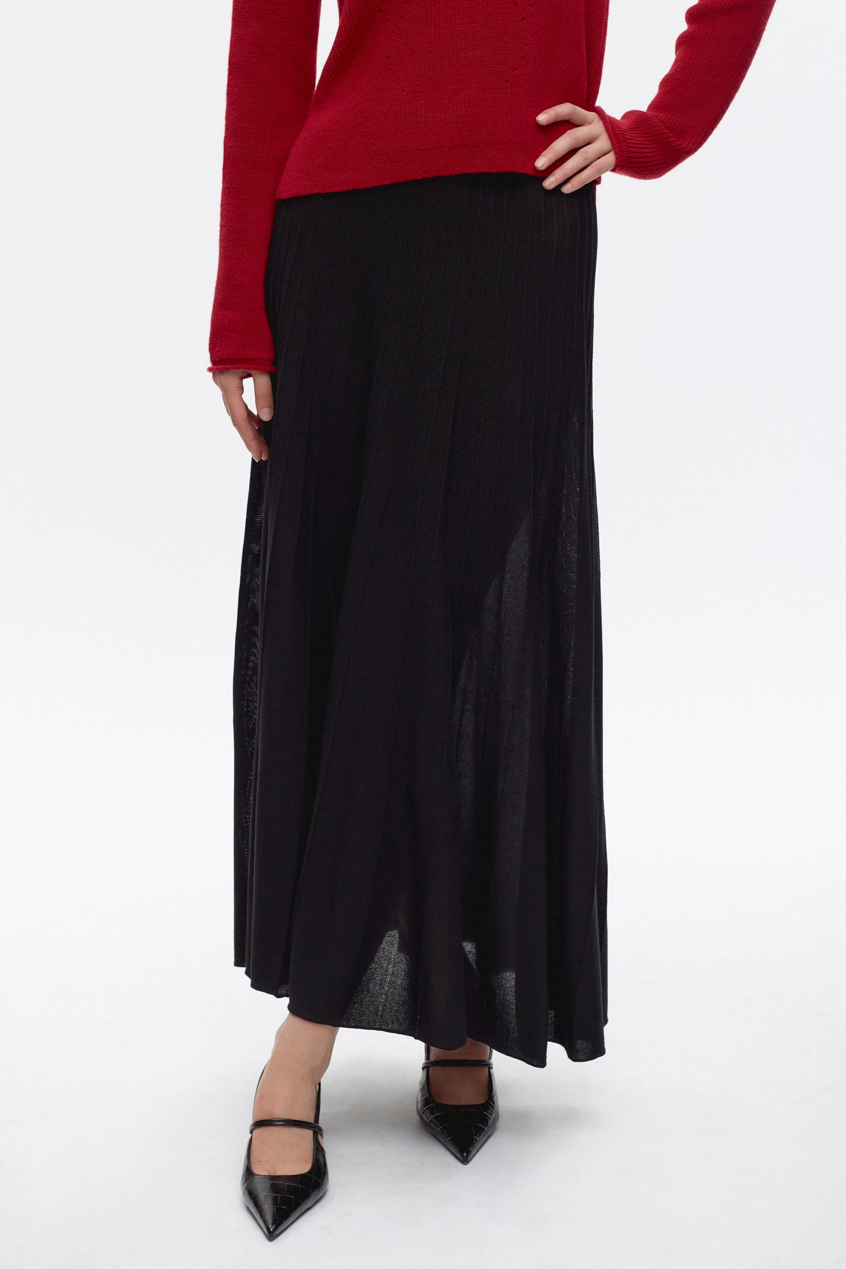 Women's Gezira Knit Skirt in Black