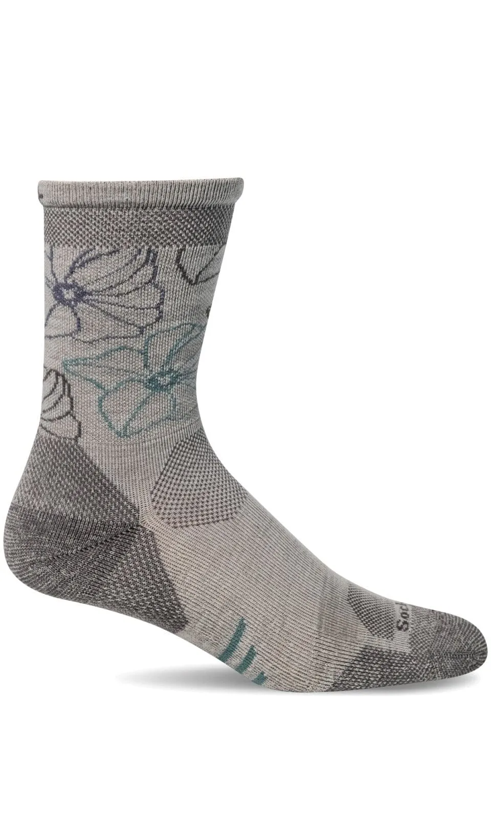 Women's Petal Power Crew | Moderate Graduated Compression Socks