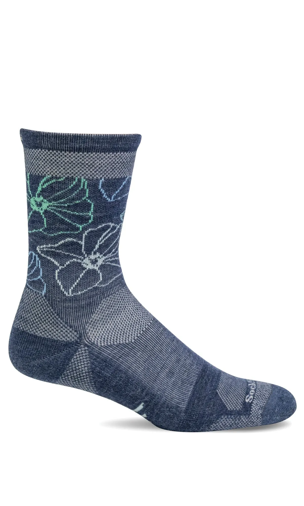 Women's Petal Power Crew | Moderate Graduated Compression Socks