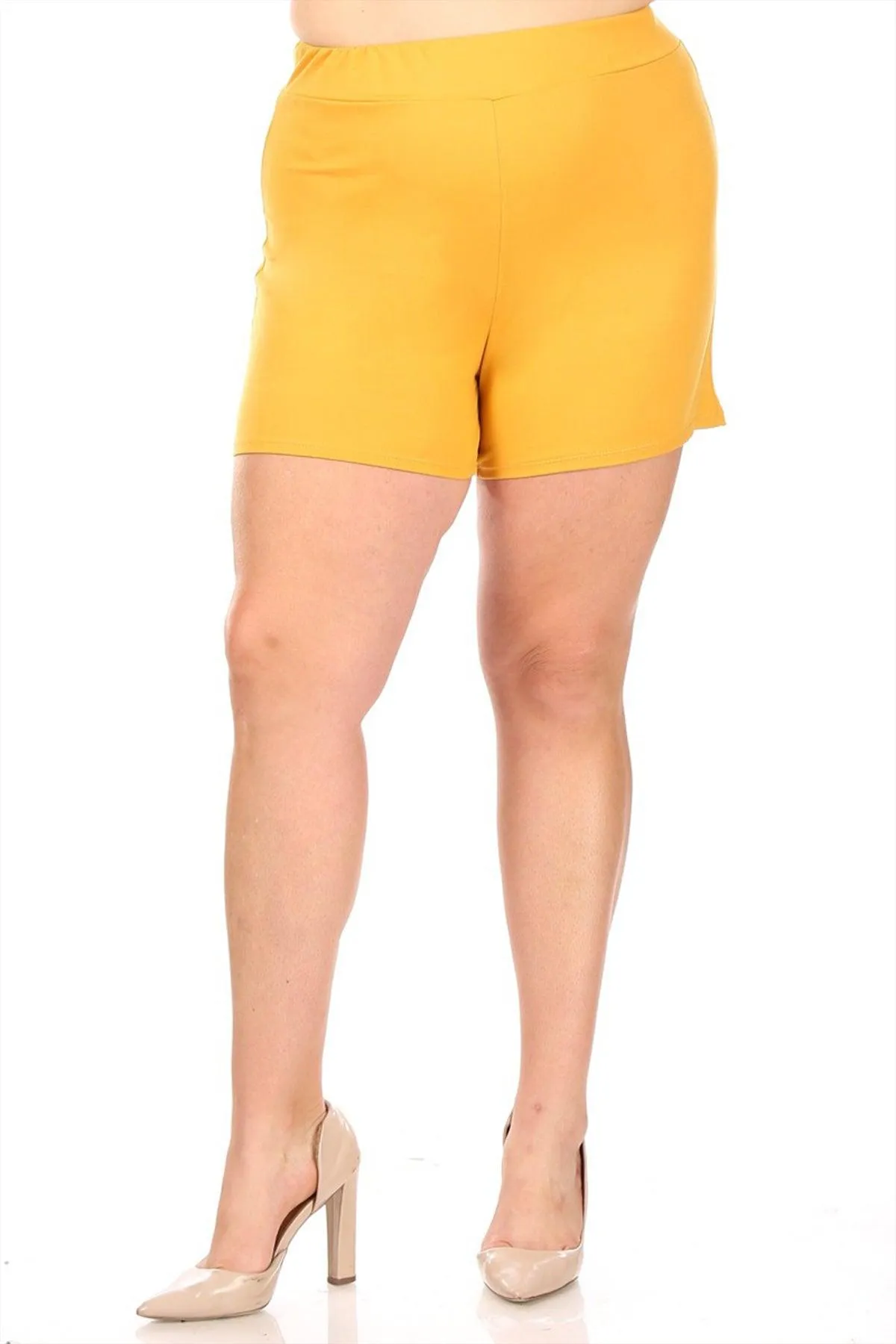 Women's Plus Size Casual Elastic High Waist Basic Short Pants
