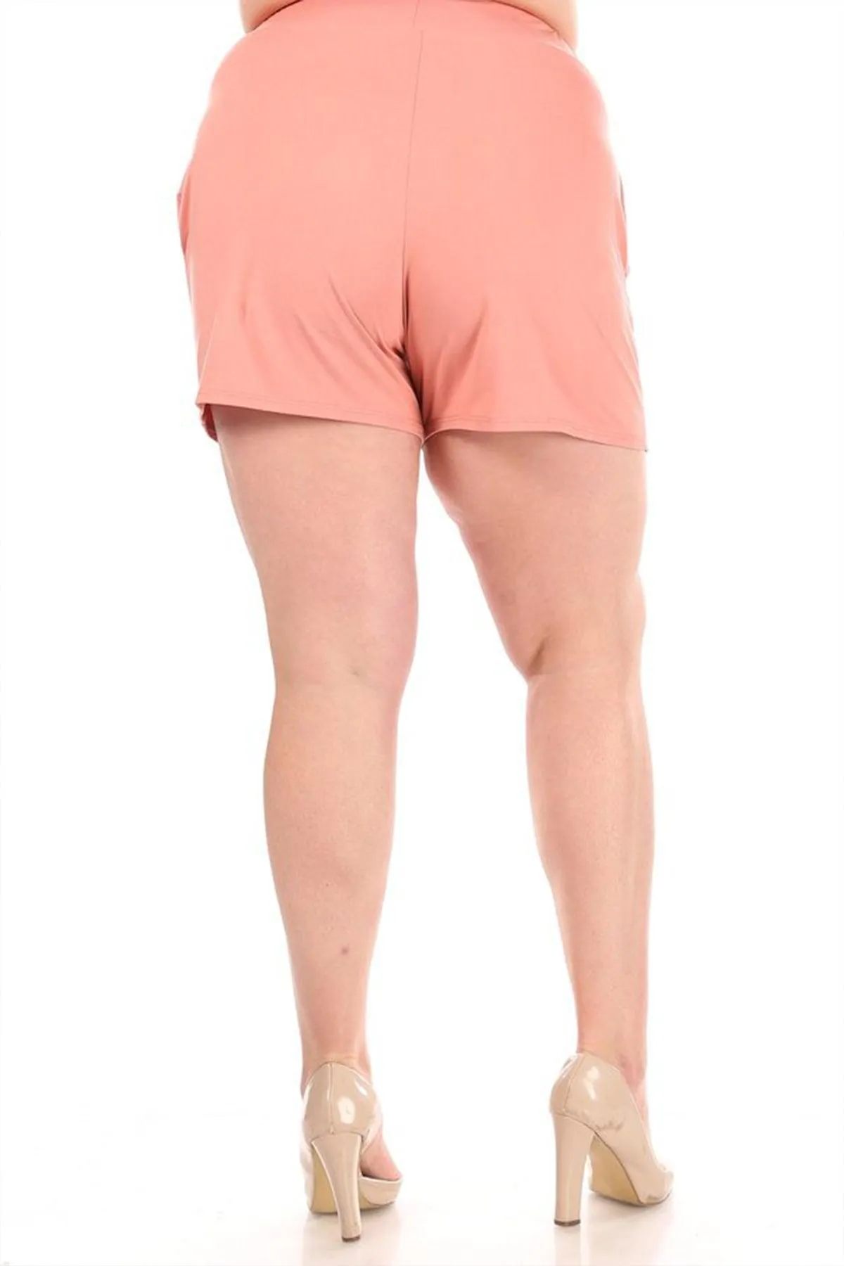 Women's Plus Size Casual Elastic High Waist Basic Short Pants