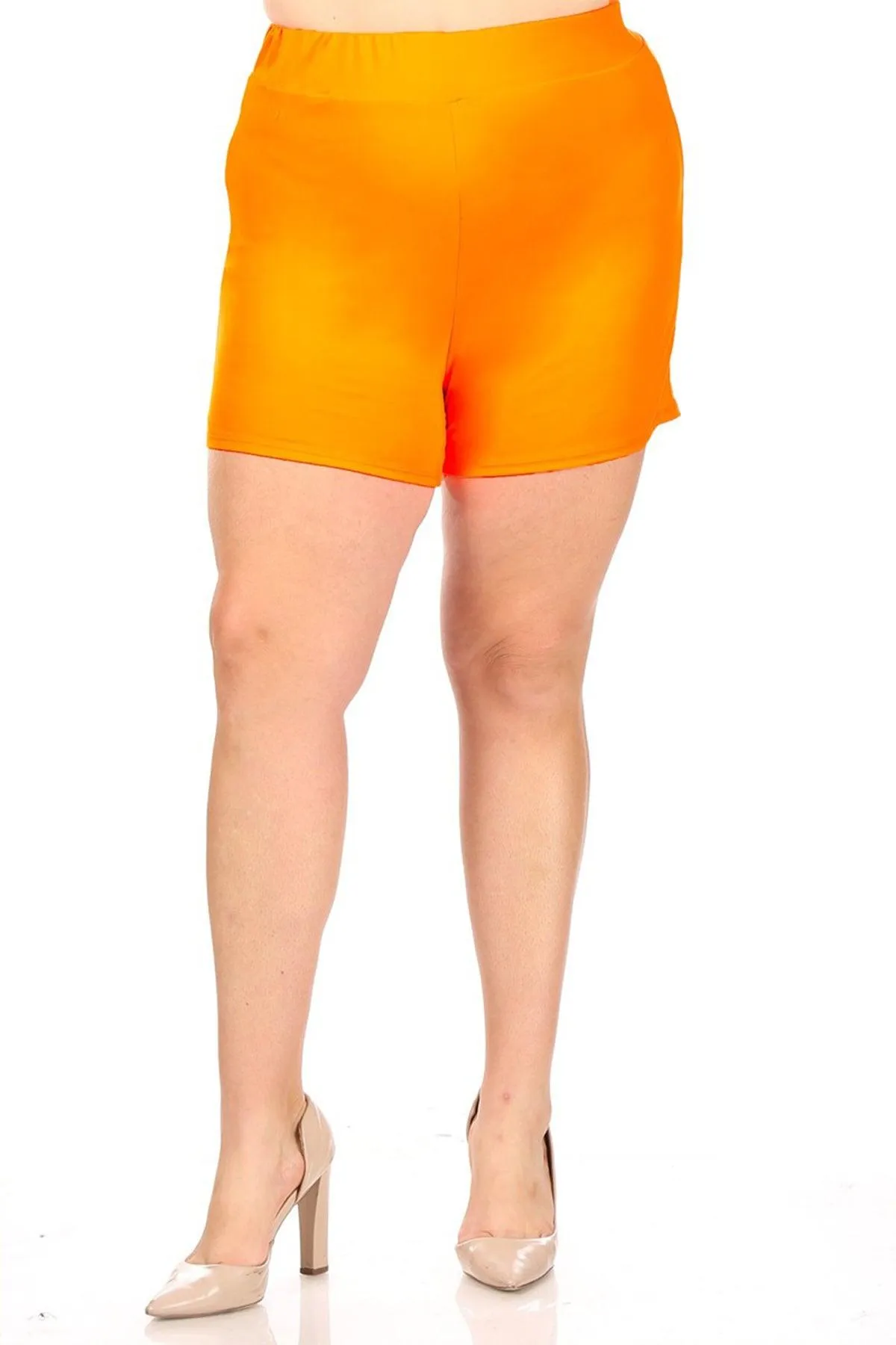 Women's Plus Size Casual Elastic High Waist Basic Short Pants