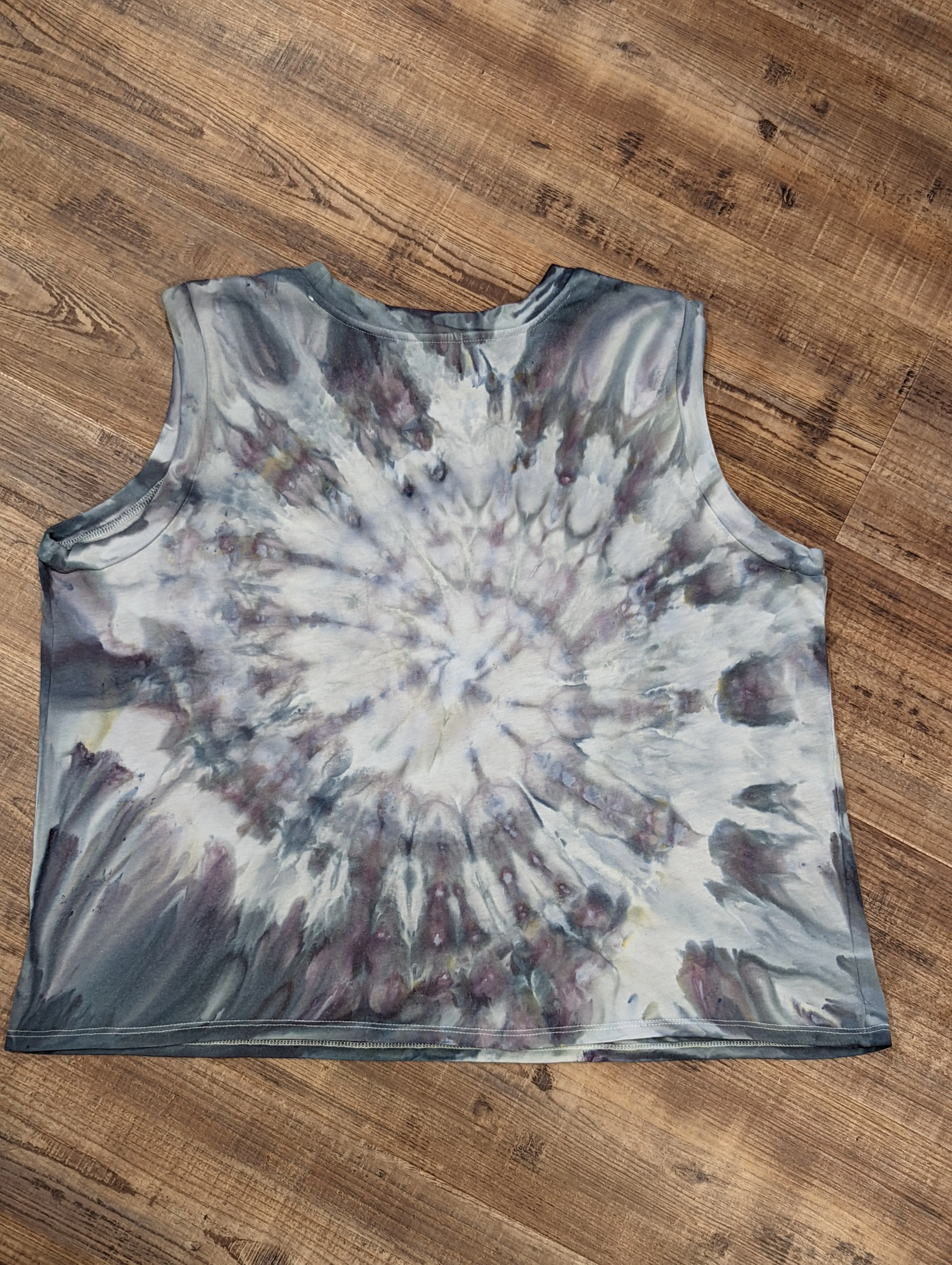 Women's XL Colander Spiral Pocket Tank Top in Cobalt and Shiitake