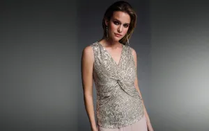 Wrap Front Sequin Tank