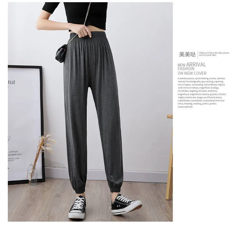 Yoga Pants Modal Sets Women Summer Lantern Loose Dance Outdoor Harem High Waist Plus Size Pants
