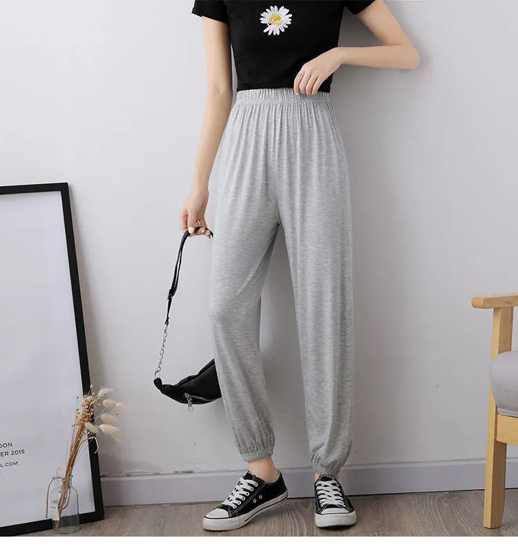 Yoga Pants Modal Sets Women Summer Lantern Loose Dance Outdoor Harem High Waist Plus Size Pants