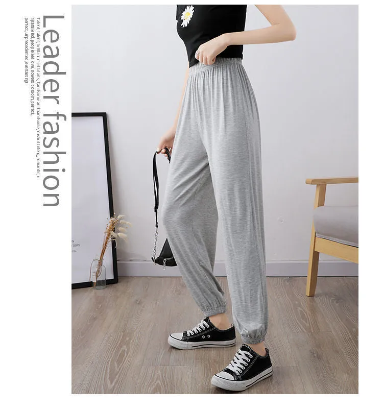 Yoga Pants Modal Sets Women Summer Lantern Loose Dance Outdoor Harem High Waist Plus Size Pants