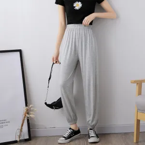 Yoga Pants Modal Sets Women Summer Lantern Loose Dance Outdoor Harem High Waist Plus Size Pants