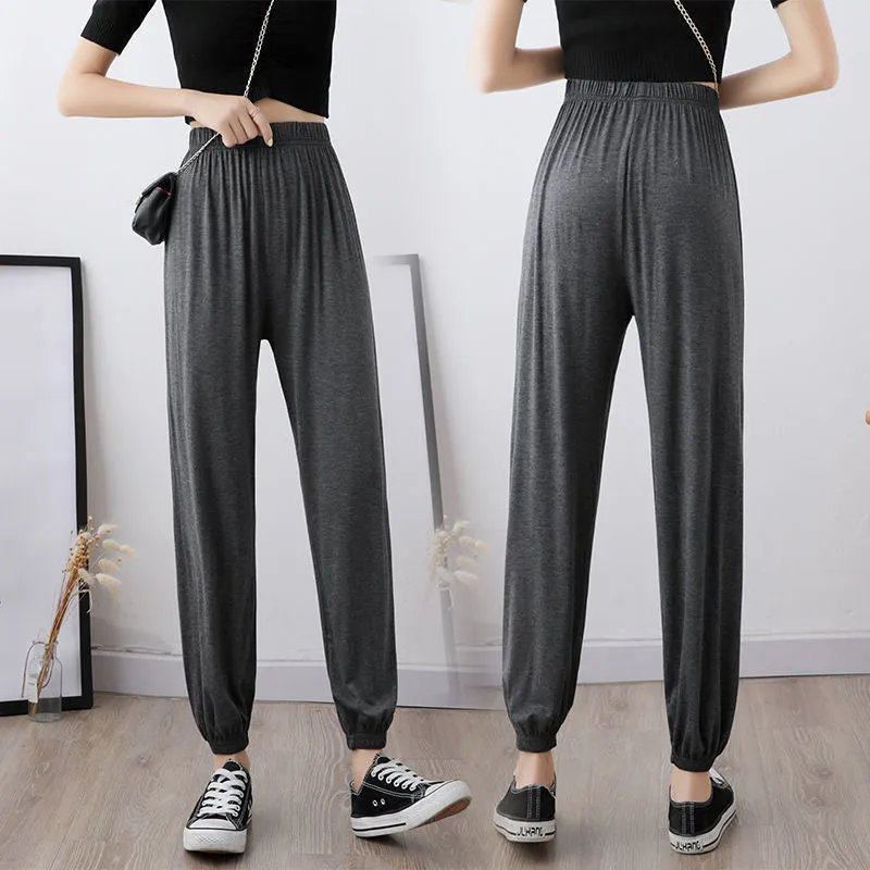 Yoga Pants Modal Sets Women Summer Lantern Loose Dance Outdoor Harem High Waist Plus Size Pants