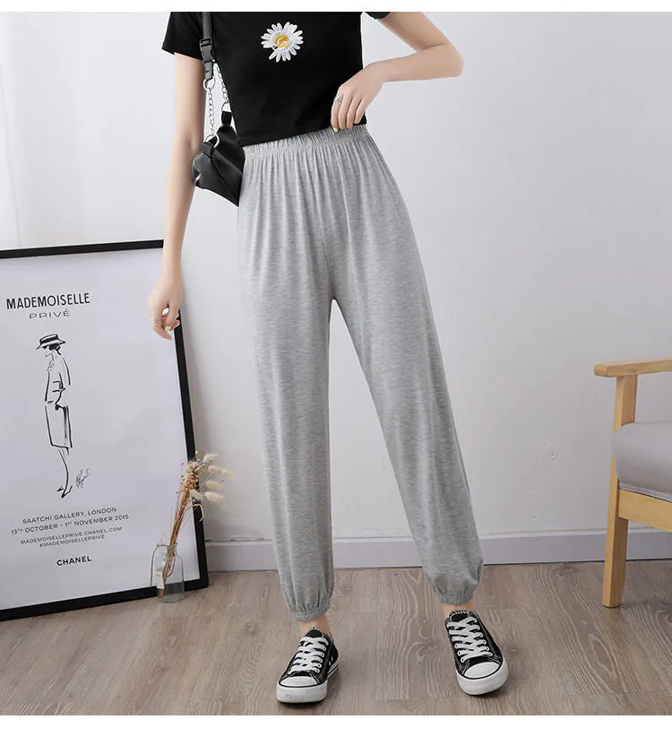 Yoga Pants Modal Sets Women Summer Lantern Loose Dance Outdoor Harem High Waist Plus Size Pants