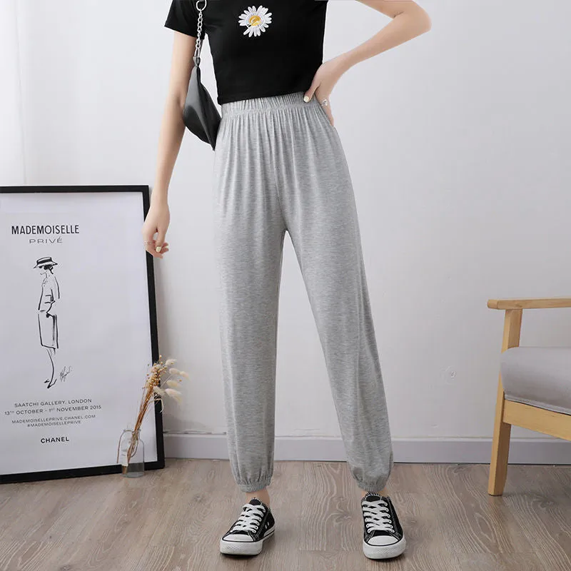 Yoga Pants Modal Sets Women Summer Lantern Loose Dance Outdoor Harem High Waist Plus Size Pants