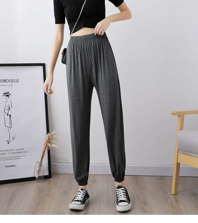 Yoga Pants Modal Sets Women Summer Lantern Loose Dance Outdoor Harem High Waist Plus Size Pants