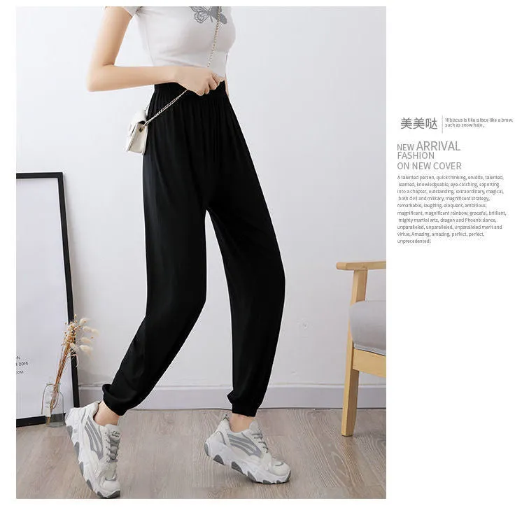Yoga Pants Modal Sets Women Summer Lantern Loose Dance Outdoor Harem High Waist Plus Size Pants