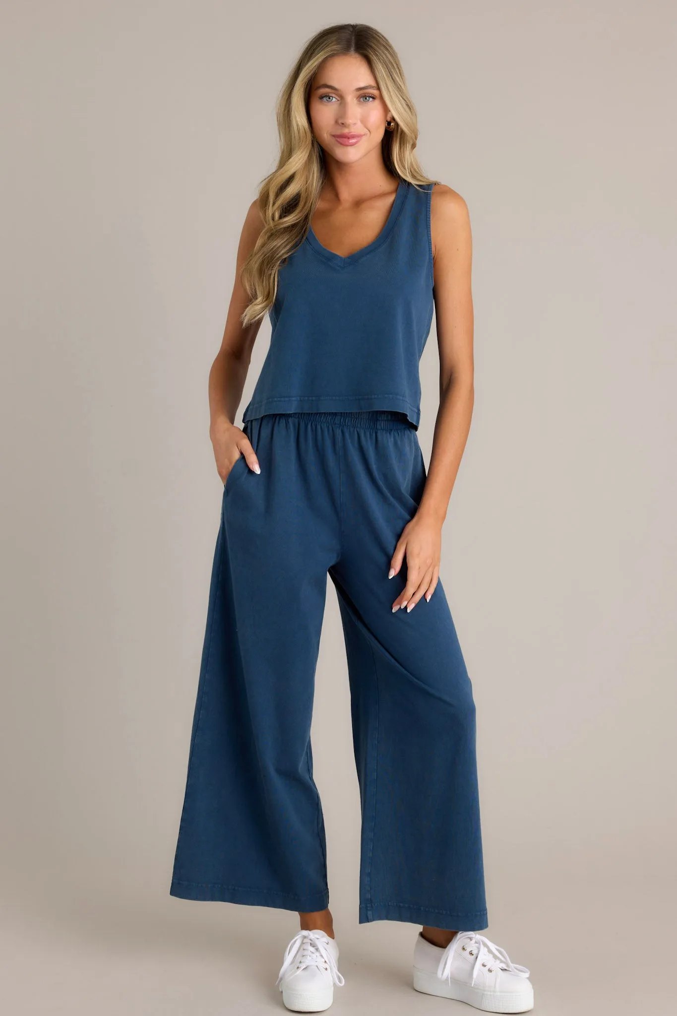 Z Supply Sloane V-Neck Midnight Blue Tank