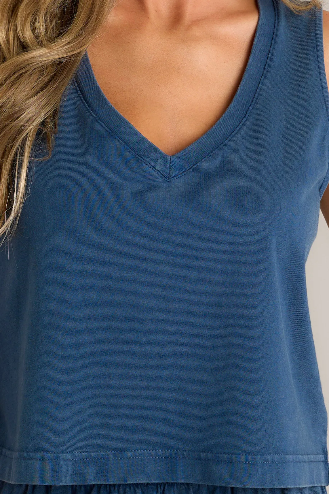 Z Supply Sloane V-Neck Midnight Blue Tank