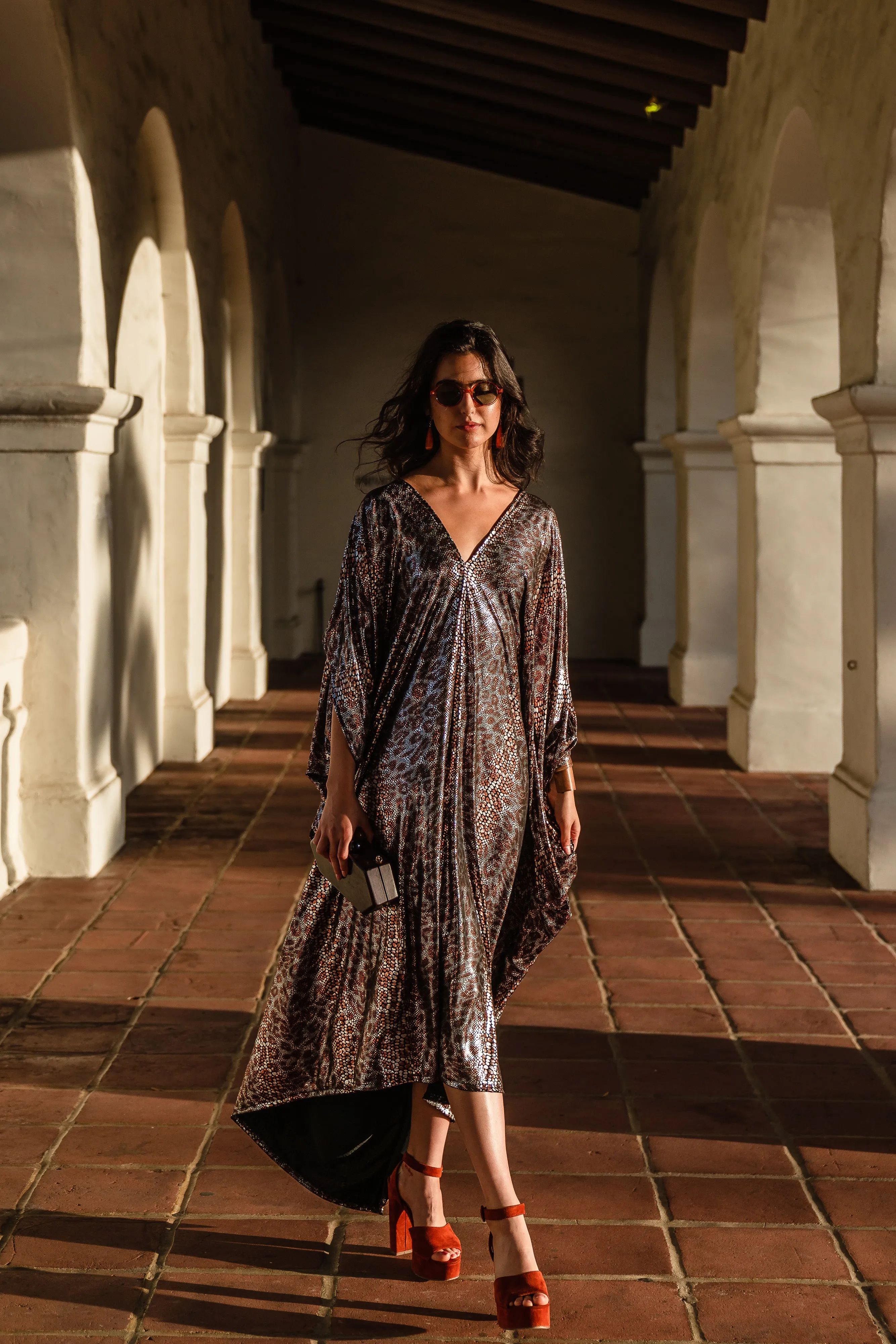 Zanzibar Zebra Longline Caftan with Sleeves