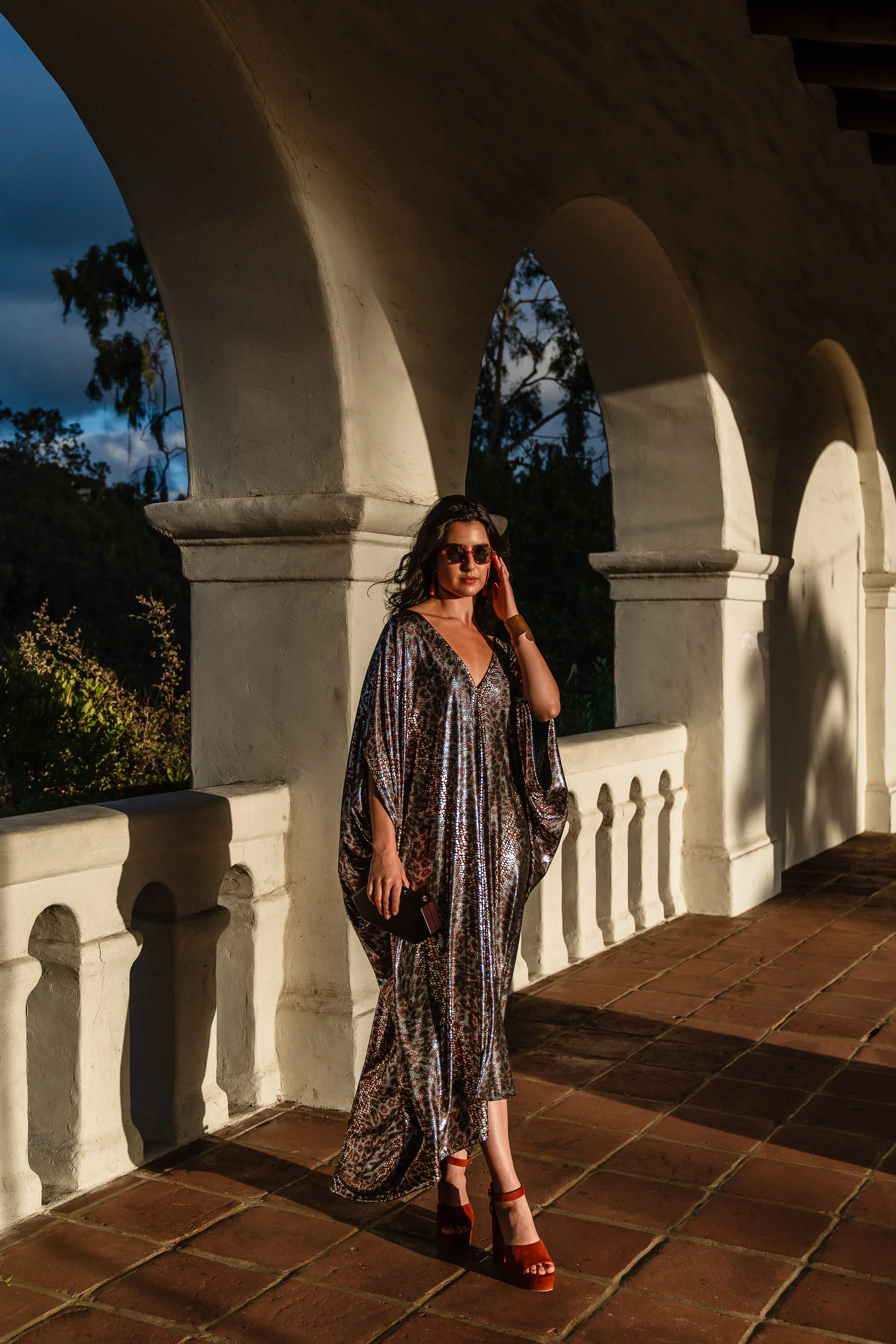 Zanzibar Zebra Longline Caftan with Sleeves