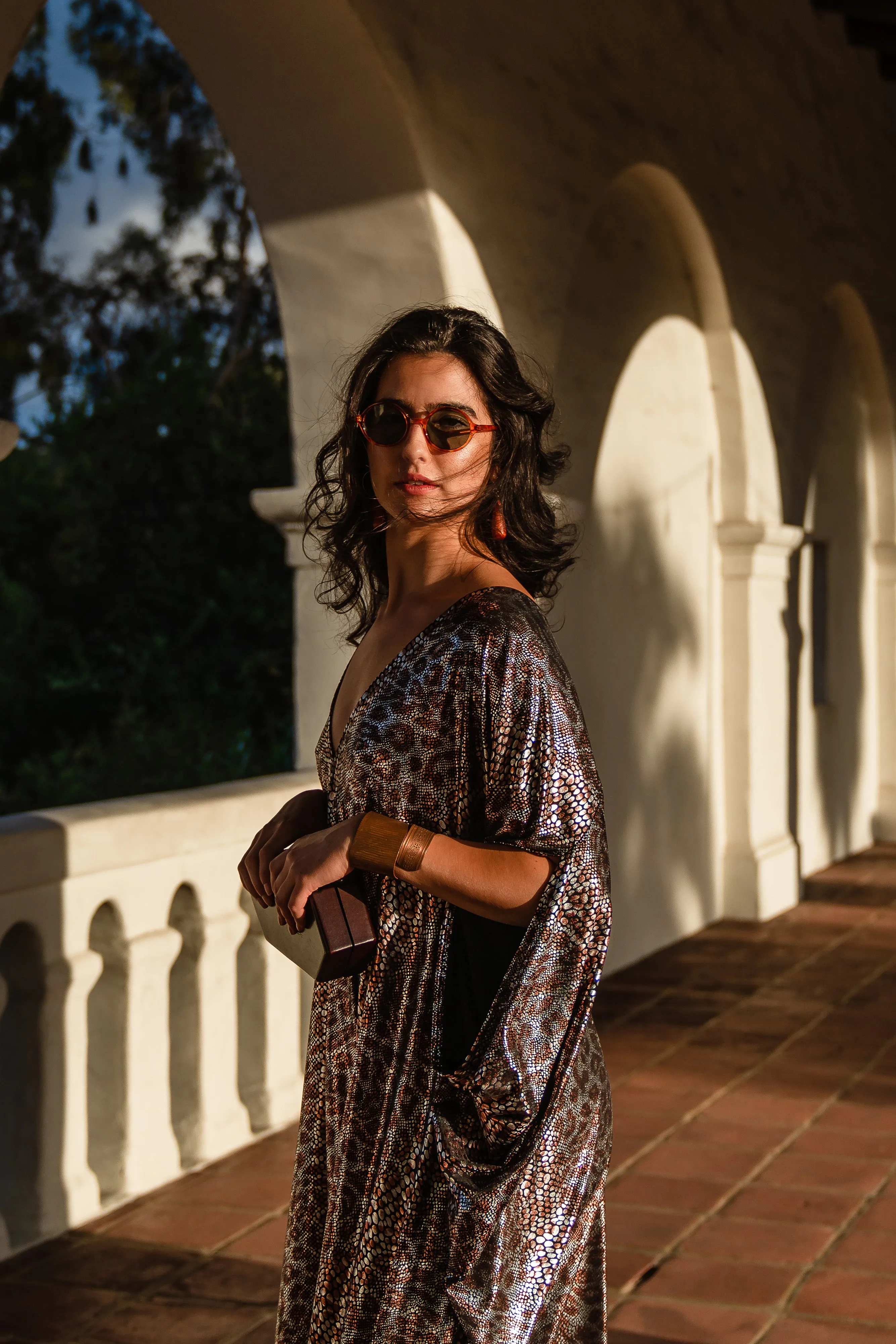 Zanzibar Zebra Longline Caftan with Sleeves