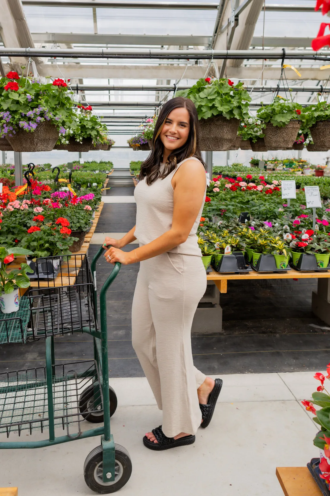 Zoe Knit Tank & Pant Set | Oatmeal