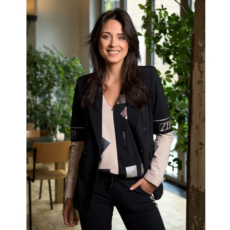Zwarte blazer Zip